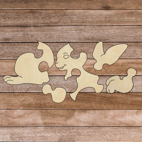 Wooden montessori educational puzzle - Bunny | SENTOP H020 Poplar