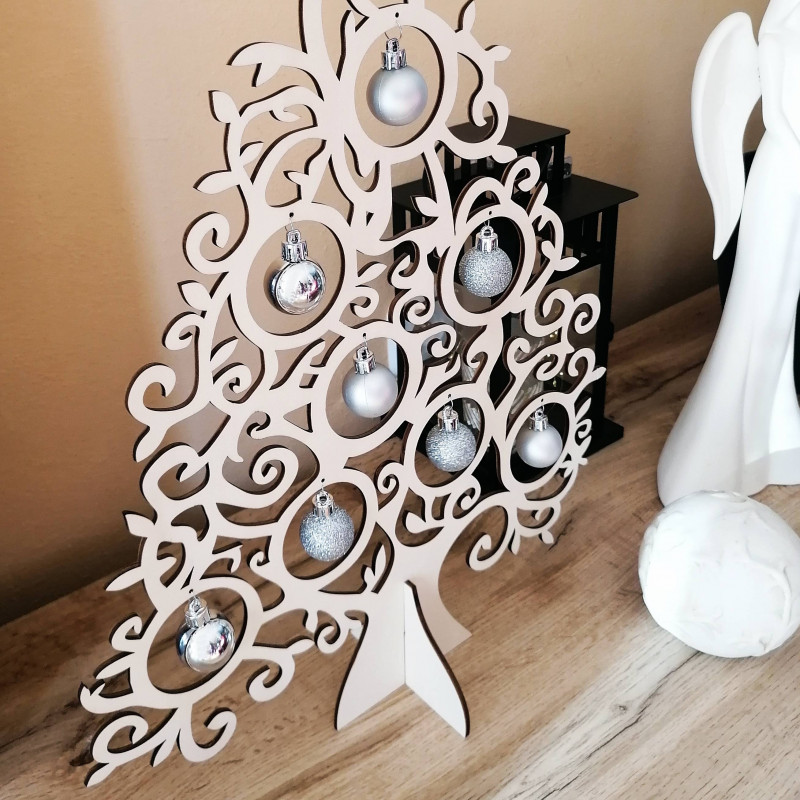 Wooden Christmas tree natural wood - 40 cm, 50...