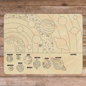Drevené montessori puzzle - Slnečná sústava 10 dielikov |...