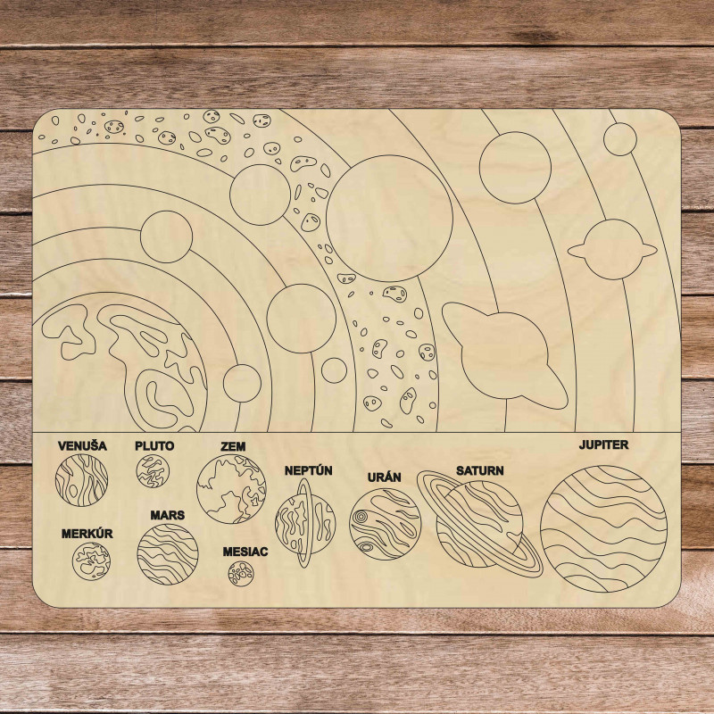 Wooden montessori puzzle - Solar system 10...