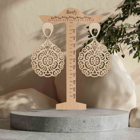 Monaty wooden hanging earrings Evolution | SENTOP N008