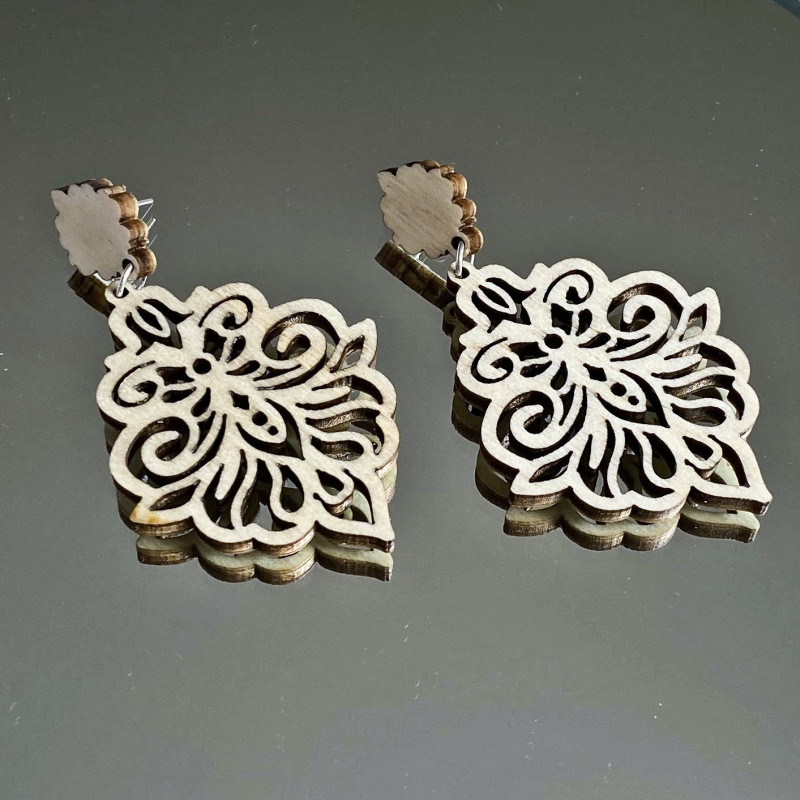 Monaty wood earrings Silente | SENTOP N009
