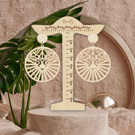 Wooden natural hanging earrings LILIEN - MONATY | SENTOP