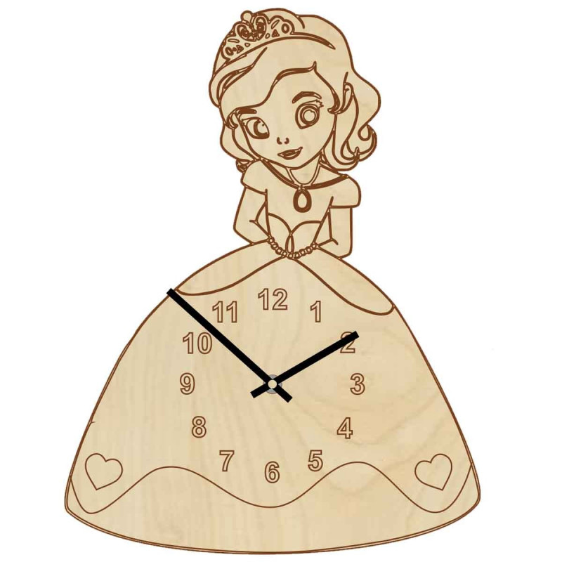 Wooden children's clock - Princess with a name...