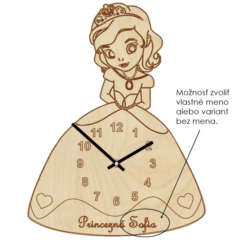 Wooden children's clock - Princess with a name...