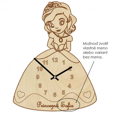 Wooden children's clock - Princess with a name | SENTOP PR0440