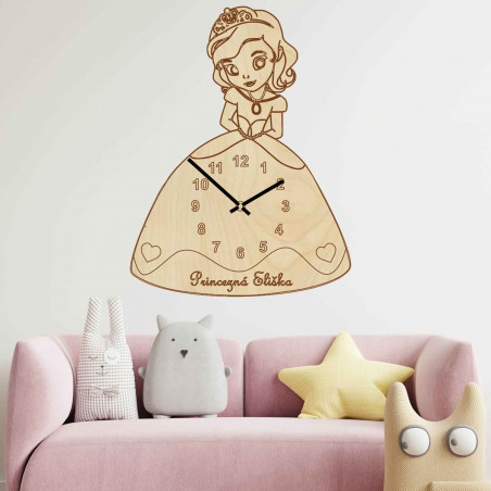 Wooden children's clock - Princess with a name | SENTOP PR0440