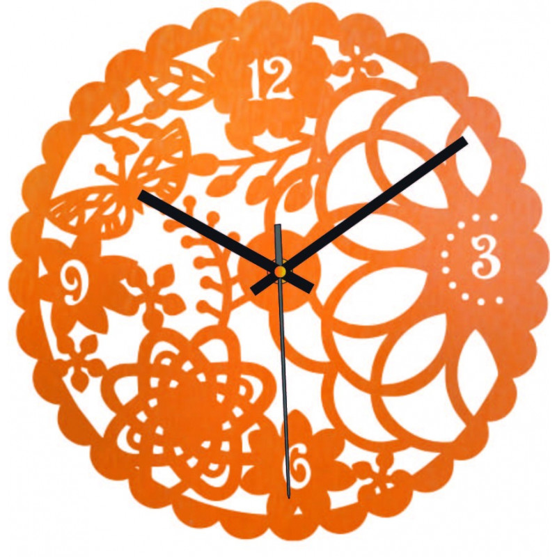 Wooden wall clock butterfly meadow - FORSED