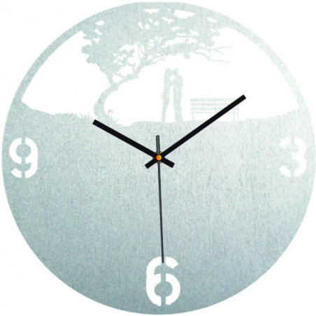 Wooden wall clock love in the park - LOVE