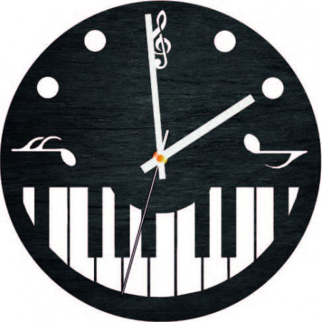 Wall Clock sheet music and piano - HORTO