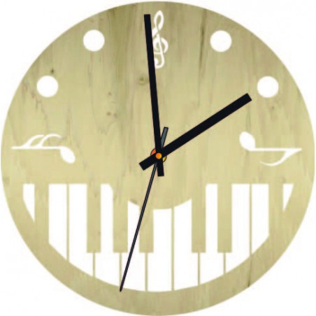 Wall Clock sheet music and piano - HORTO
