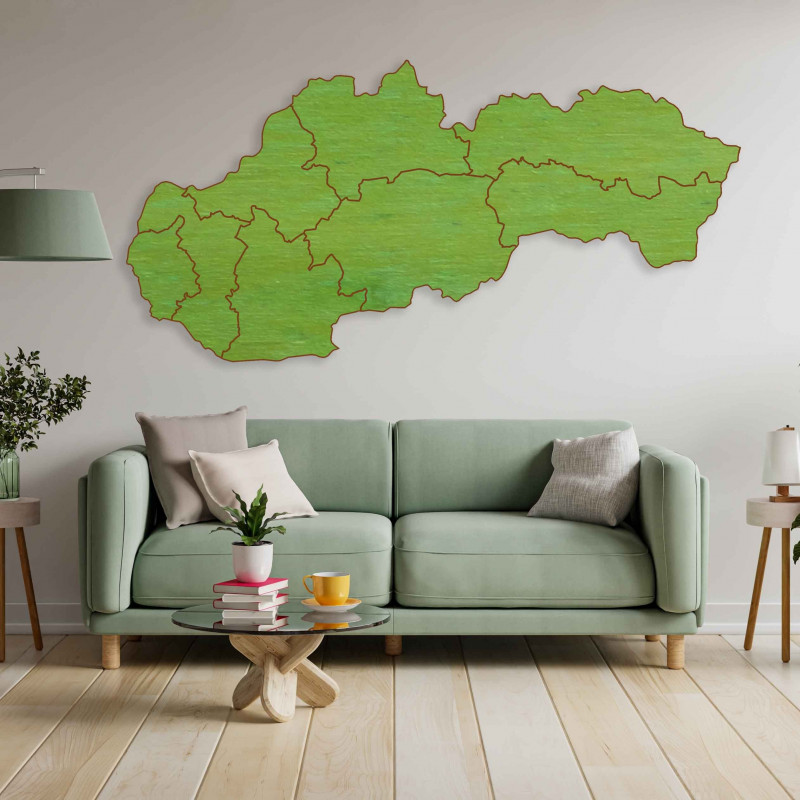 Wooden wall map Slovakia - 8 pieces | SENTOP