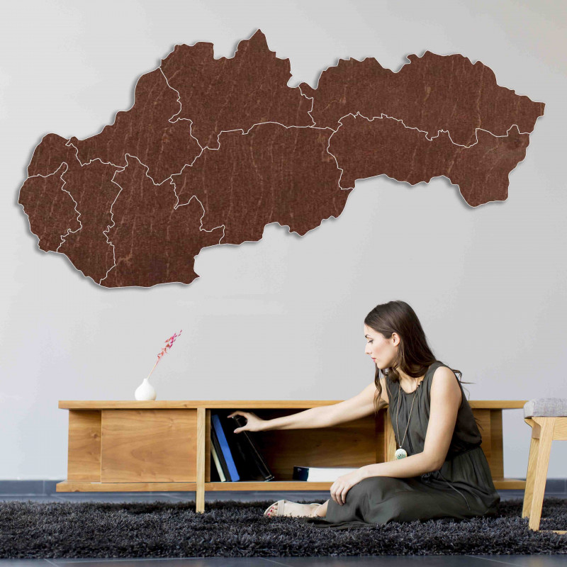 Wooden wall map Slovakia - 8 pieces | SENTOP