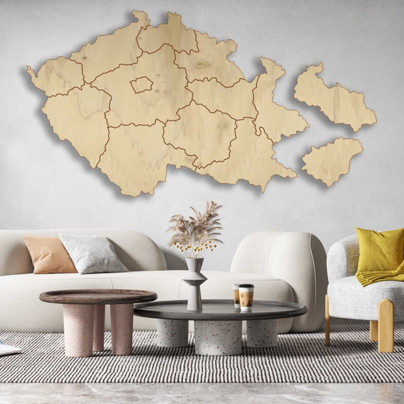 Wooden wall map Czech Republic - 14 pieces |...