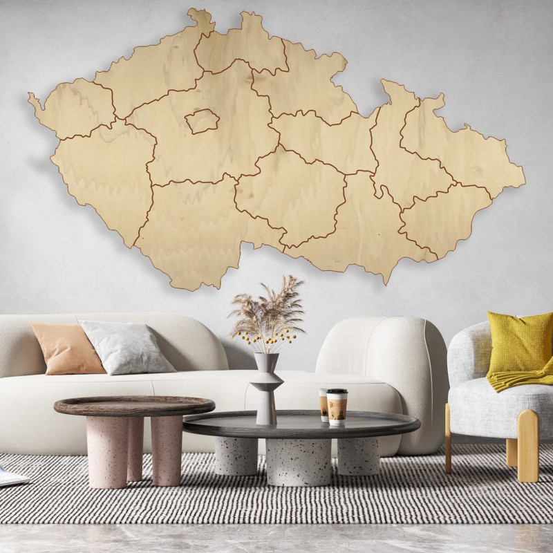Wooden wall map Czech Republic - 14 pieces |...