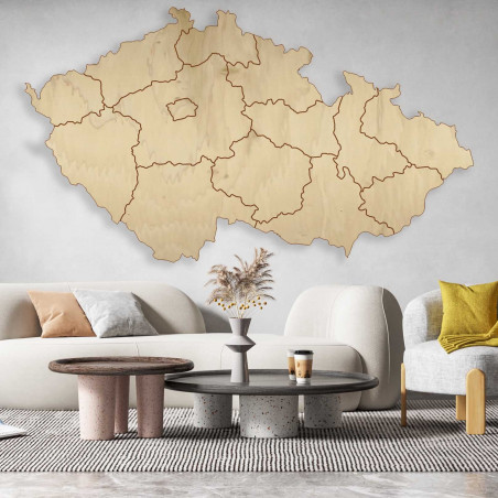 Wooden wall map Czech Republic - 14 pieces | SENTOP