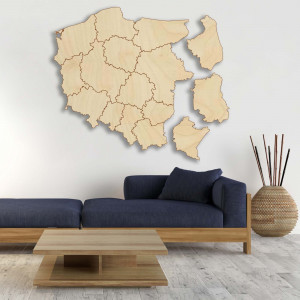 Wooden wall map Republic of Poland - 16 pieces | SENTOP 2