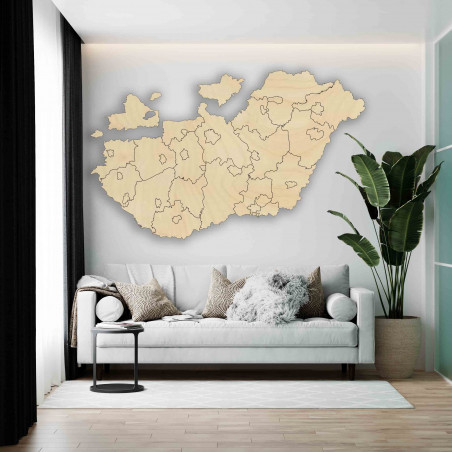 Wooden wall map Hungary - 40 pieces | SENTOP