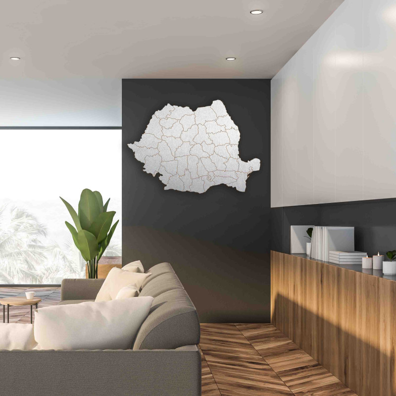 Wooden wall map Romania - ROMA