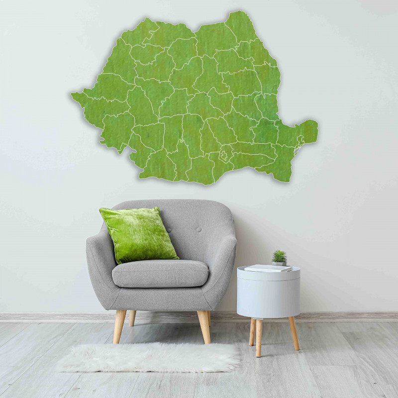 Wooden wall map Romania - ROMA