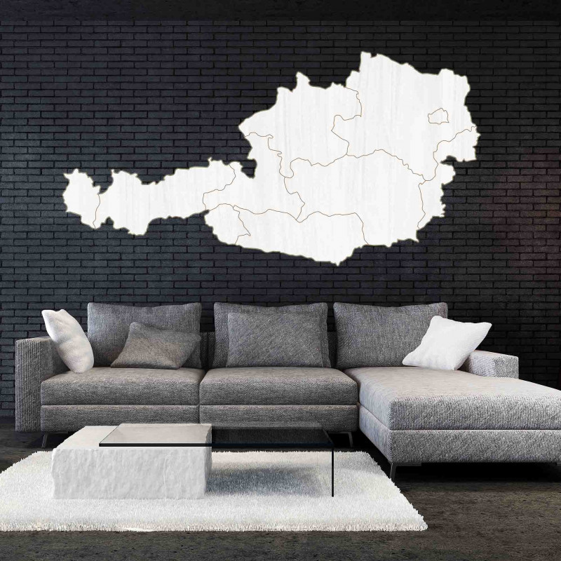 Wooden map on the wall of Austria - 10 pcs SENTOP