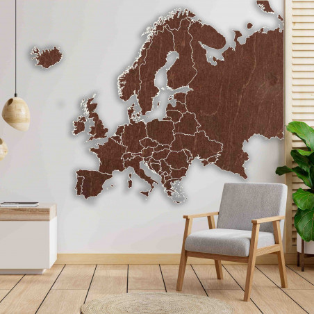 Wooden map on Europe wall | SENTOP