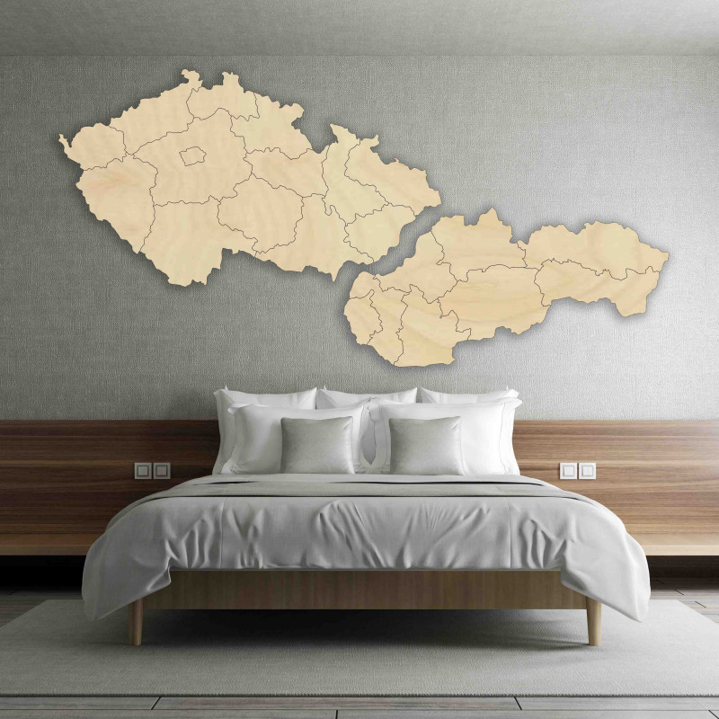 Wooden map of Slovakia and Czech Republic - PUZZLE