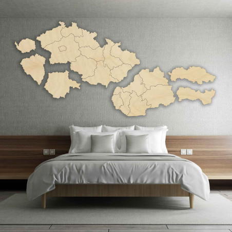 Wooden map of Slovakia and Czech Republic Wooden map of Slovakia and Czech Republic