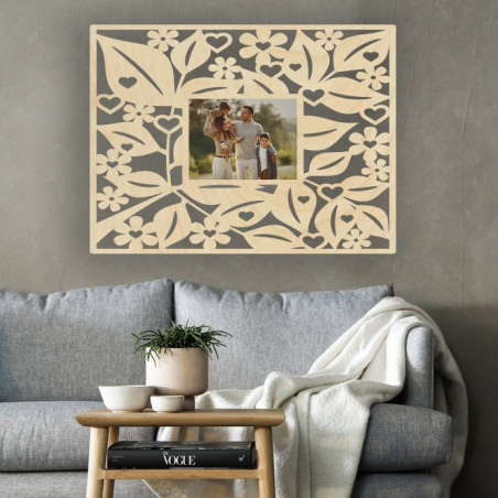 Wooden photo frame for wall - rectangle - up to 60 x 80 cm