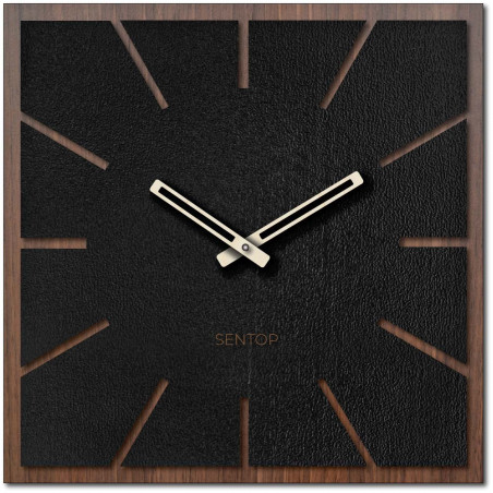 Wooden wall clock HDF Walnut - up to 50 x 50 cm