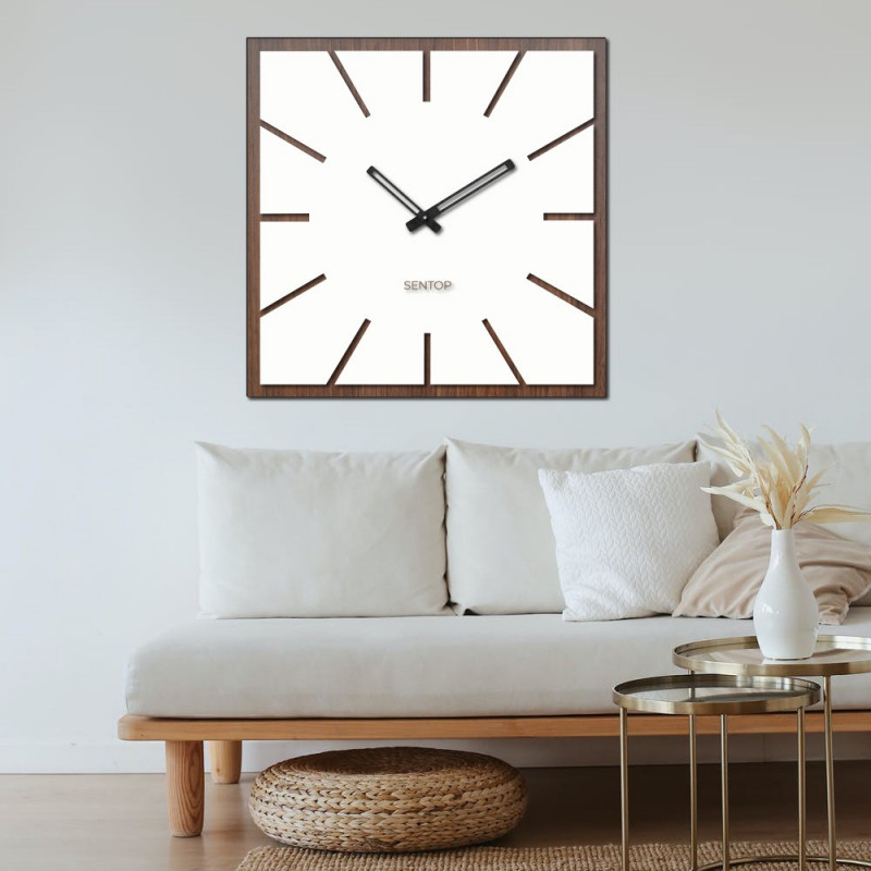 Wooden wall clock HDF Walnut - up to 50 x 50 cm