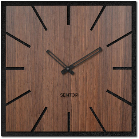 Wooden wall clock HDF Walnut - up to 50 x 50 cm
