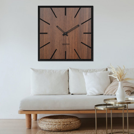 Wooden wall clock HDF Walnut - up to 50 x 50 cm