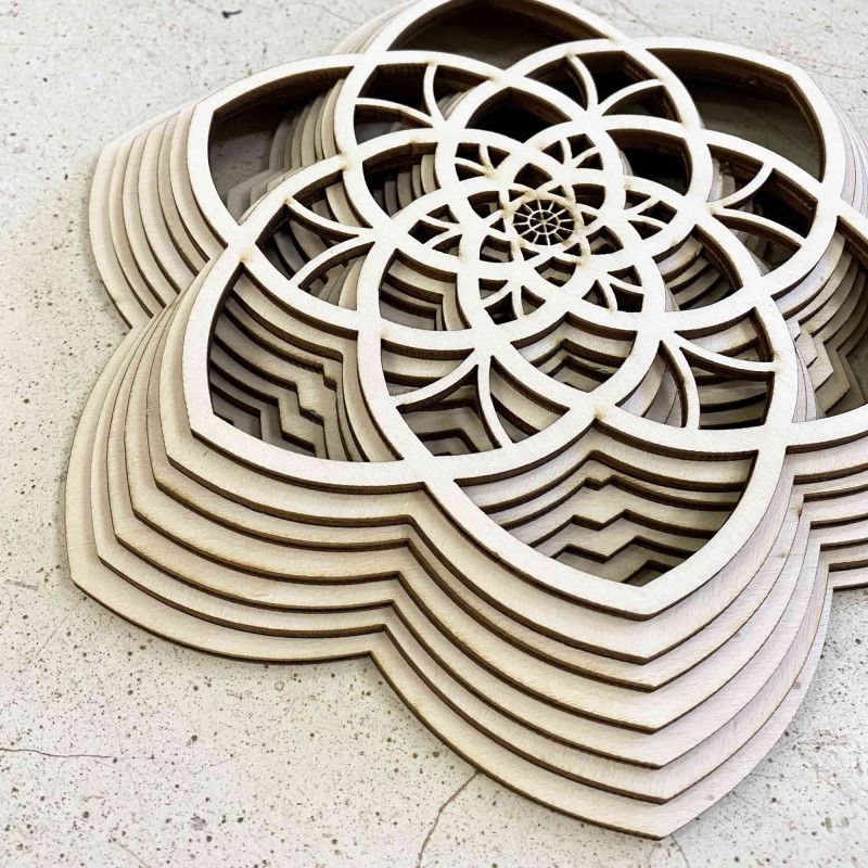Wooden mandala Harmony made of several layers...