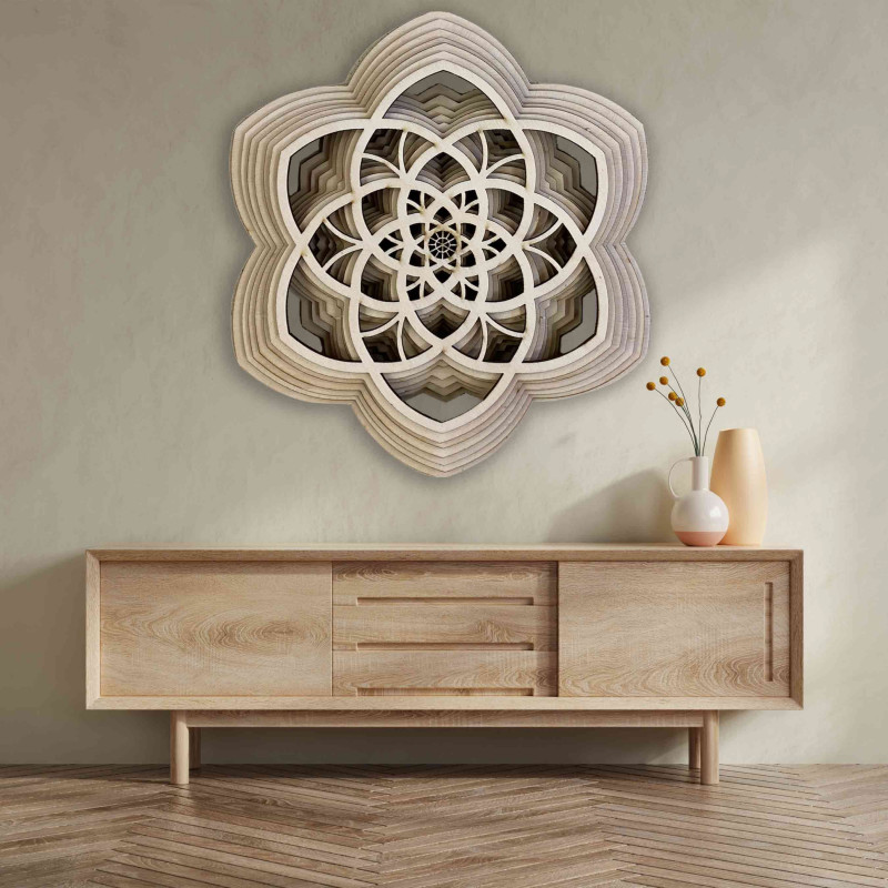 3D obraz Sentop Mandala pokoja prírodná až 90 x 100 cm