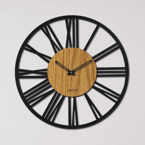 Wall Clock Roman numerals oak - ORFERIG 2