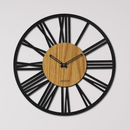 Wall Clock Roman numerals oak - ORFERIG