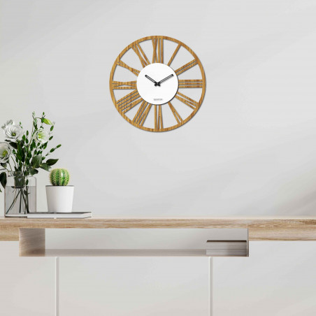 Wall Clock Roman numerals oak - ORFERIG