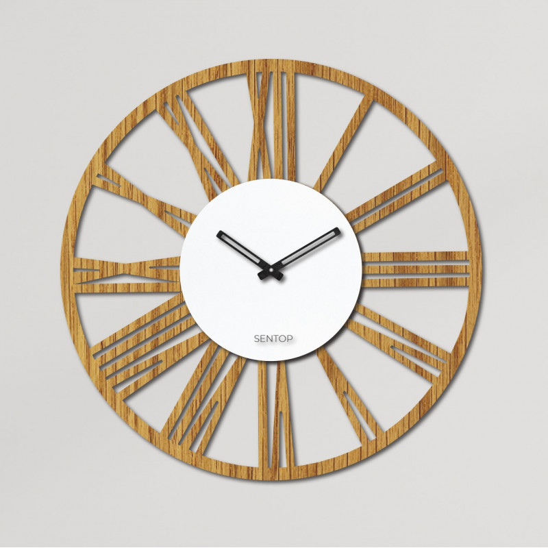 Wall Clock Roman numerals oak - ORFERIG