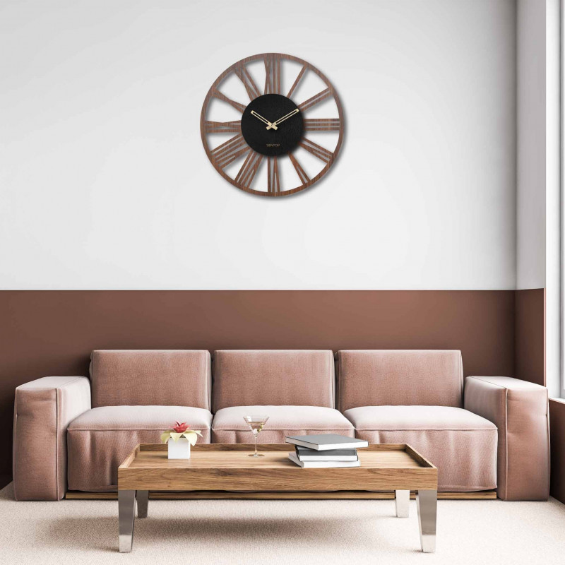 Wall Clock Roman Numerals - Walnut wenge