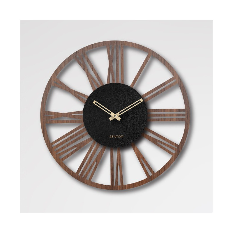 Wall Clock Roman Numerals - Walnut wenge