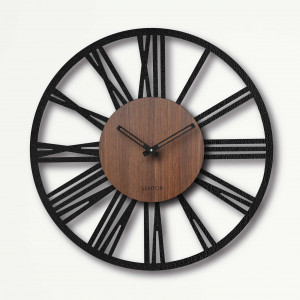 Wall Clock Roman Numerals - Walnut wenge 2