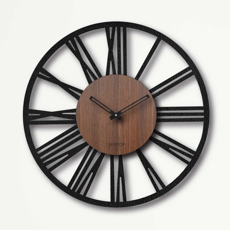 Wall Clock Roman Numerals - Walnut wenge