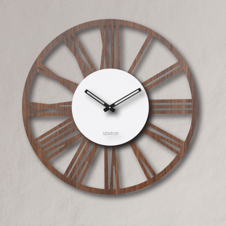 Wall Clock Roman Numerals - Walnut wenge