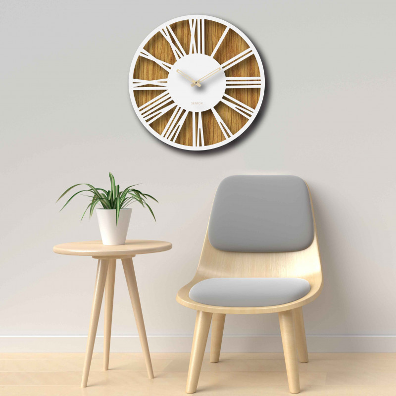 Wooden wall clock Roman numerals - Sentop |...