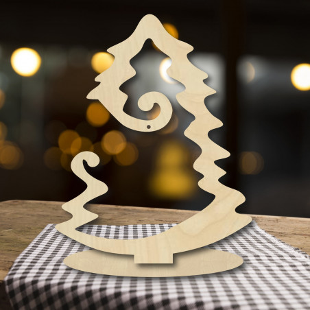 Wooden Christmas tree made of natural wood