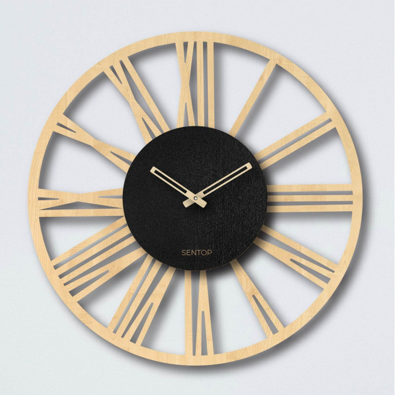Wooden wall clock Roman numerals - Sentop | maple