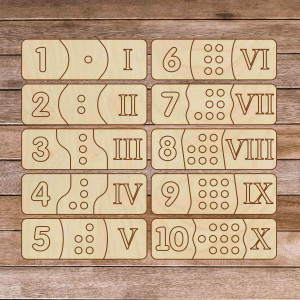 Children's wooden jigsaw puzzle - Roman numerals 30... 2