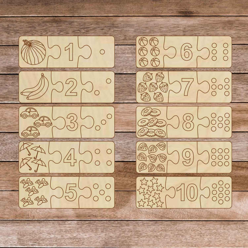 Children's wooden puzzle - Three-piece puzzle...