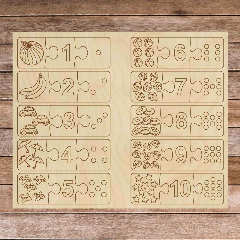 Children's wooden puzzle - Three-piece puzzle...